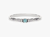 Petite Twist Aquamarine Birthstone Ring