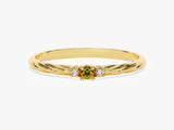 Petite Twist Peridot Birthstone Ring