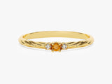 Petite Twist Citrine Birthstone Ring