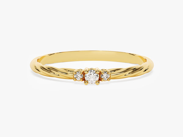 Petite Twist Diamond Birthstone Ring