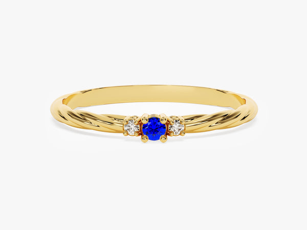 Petite Twist Sapphire Birthstone Ring