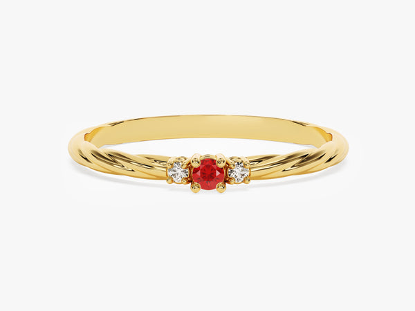 Petite Twist Ruby Birthstone Ring