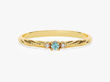 Petite Twist Aquamarine Birthstone Ring