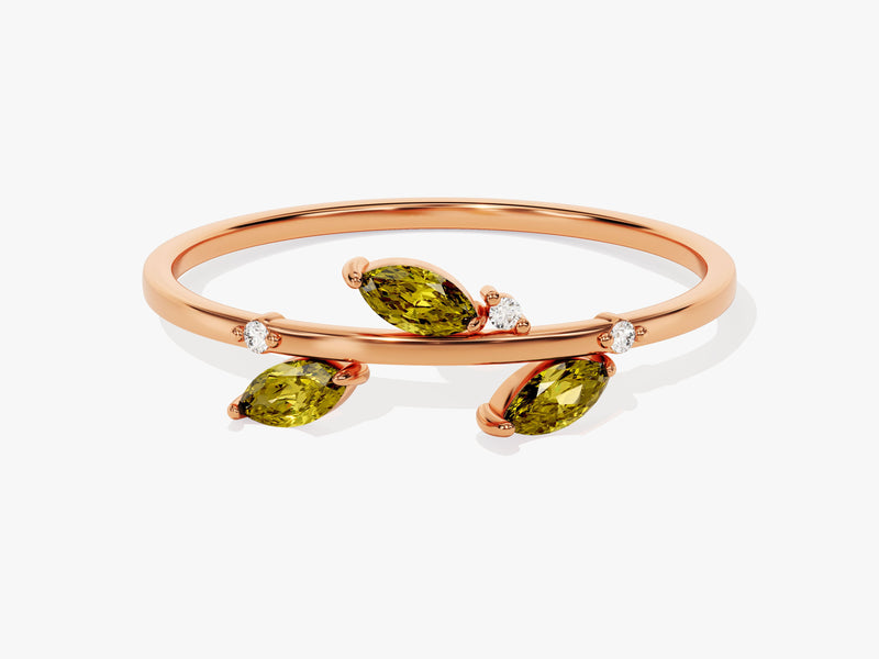 Nature Inspired Peridot Birthstone Ring