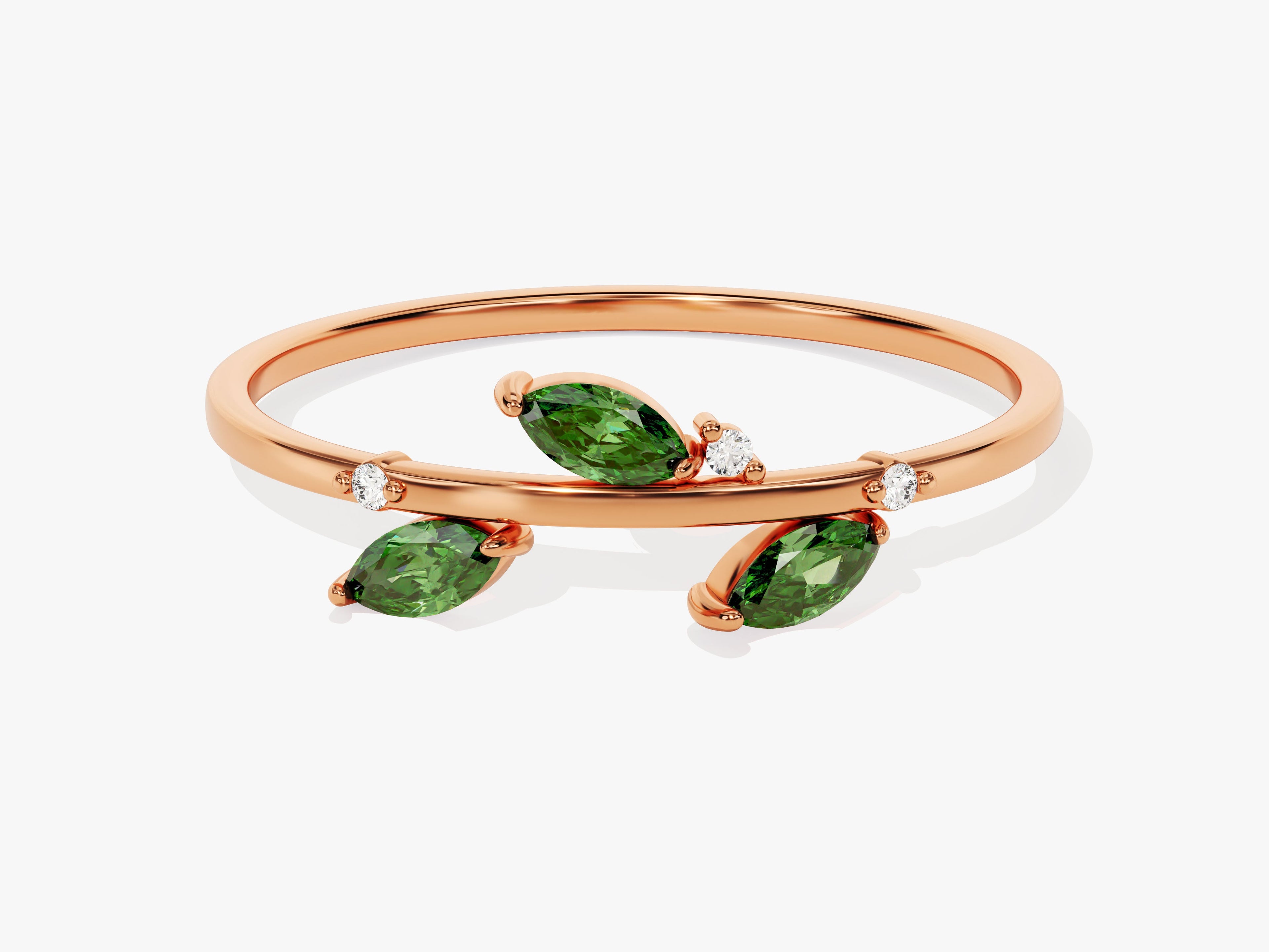 Nature Inspired Emerald Birthstone Ring