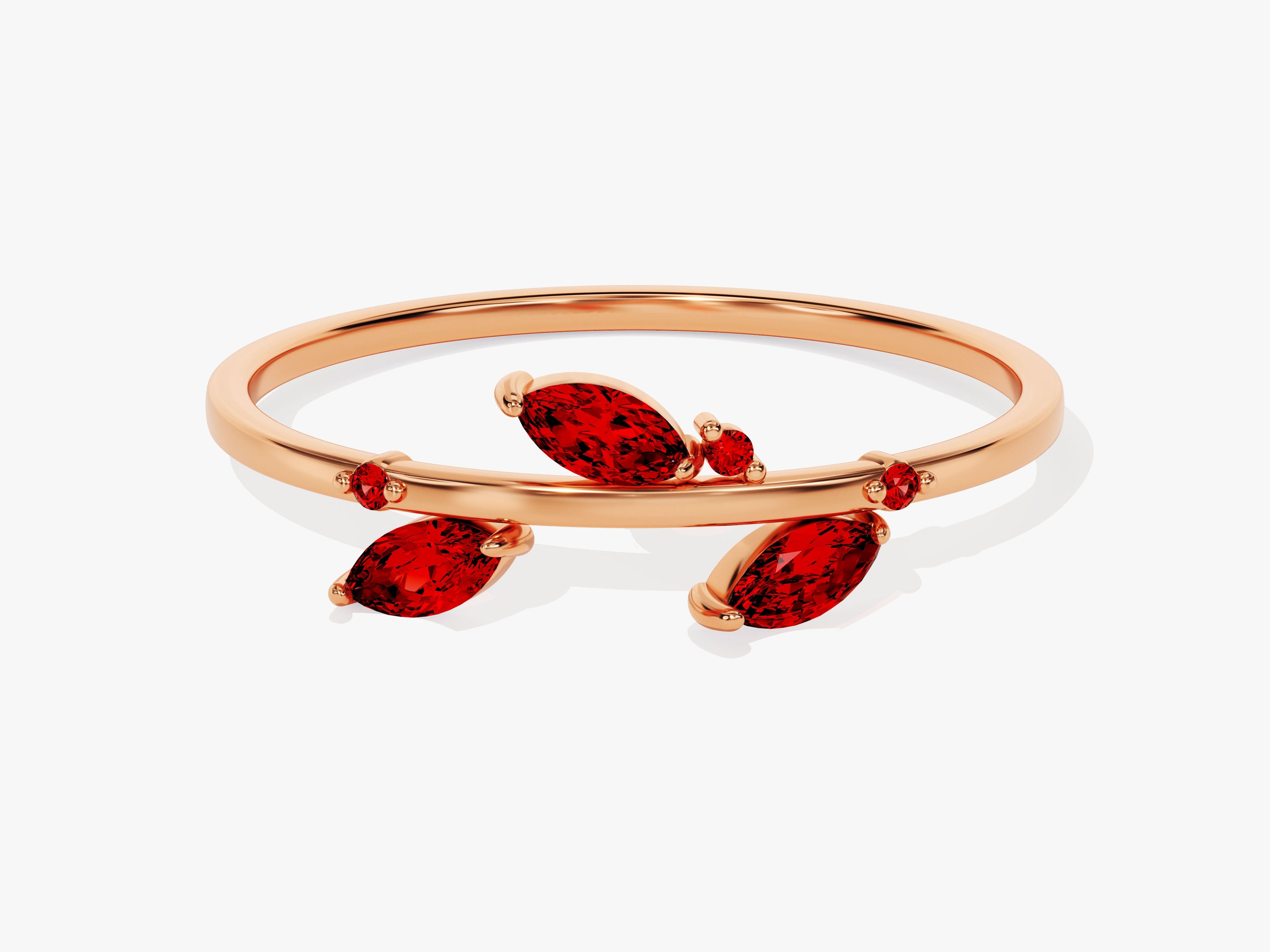 Nature Inspired Garnet Birthstone Ring