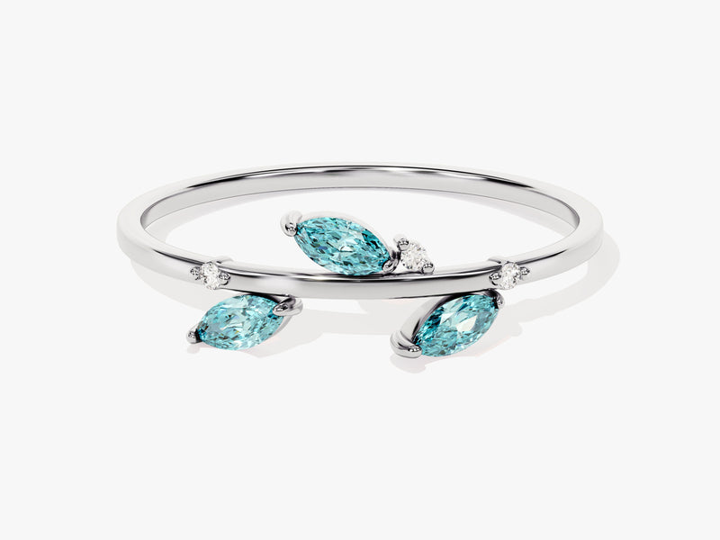 Nature Inspired Aquamarine Birthstone Ring