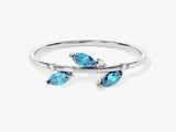 Nature Inspired Blue Topaz Birthstone Ring