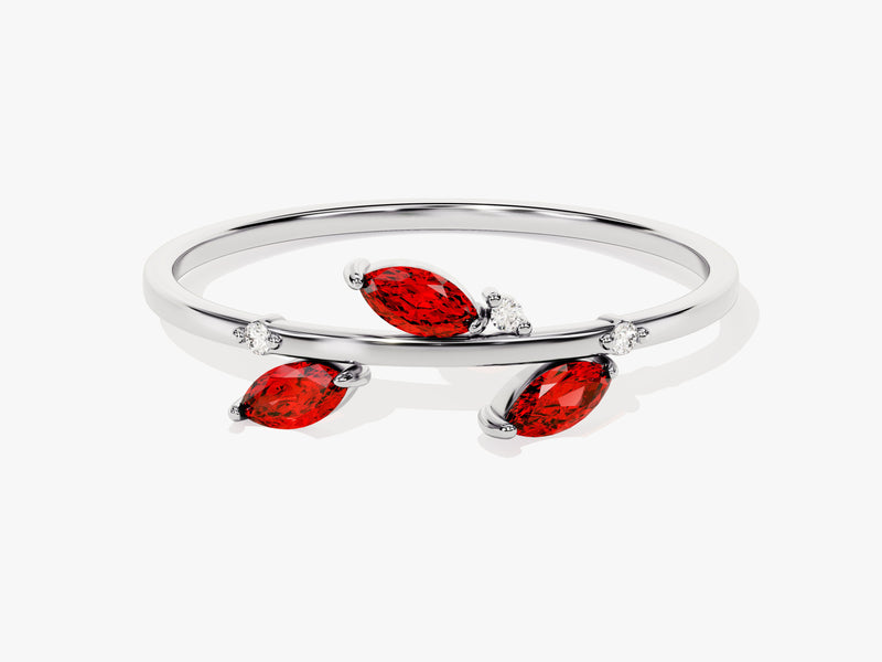 Nature Inspired Ruby Birthstone Ring