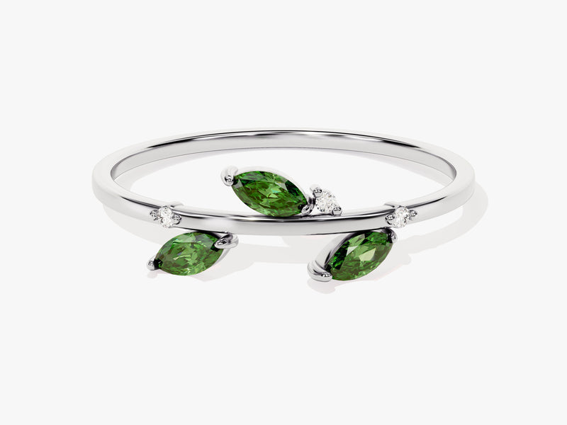 Nature Inspired Emerald Birthstone Ring