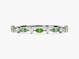 Half Eternity Marquise Emerald Birthstone Ring