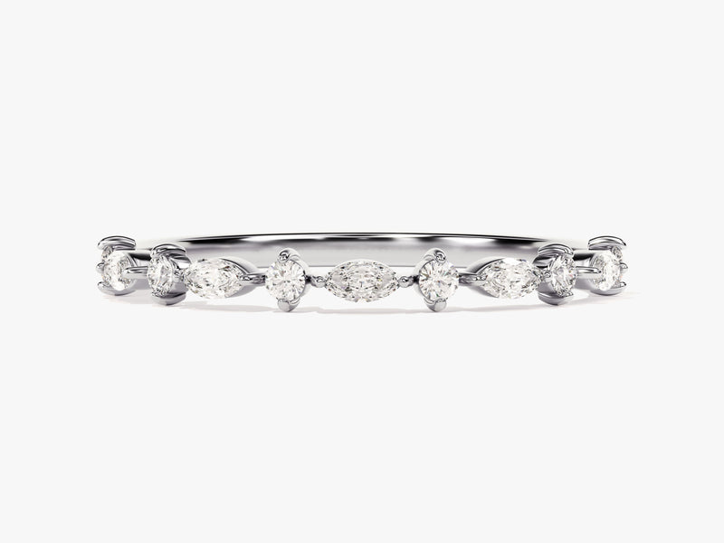 Half Eternity Marquise Diamond Birthstone Ring