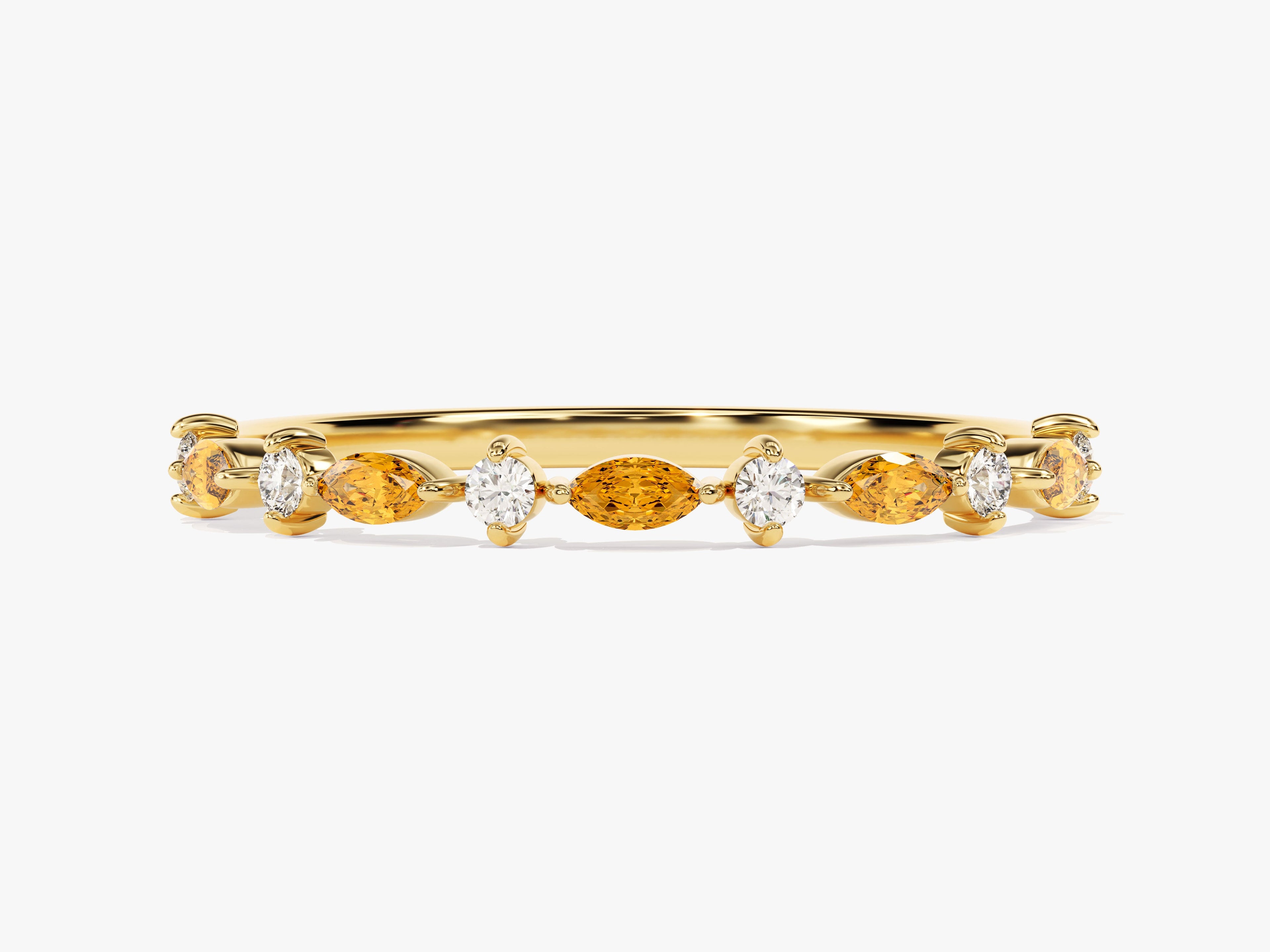 Half Eternity Marquise Citrine Birthstone Ring