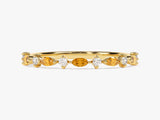 Half Eternity Marquise Citrine Birthstone Ring