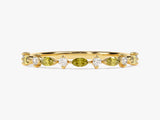 Half Eternity Marquise Peridot Birthstone Ring