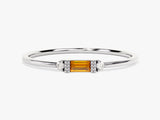 Tiny Baguette Citrine Birthstone Ring