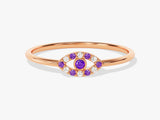 Evil Eye Amethyst Birthstone Ring