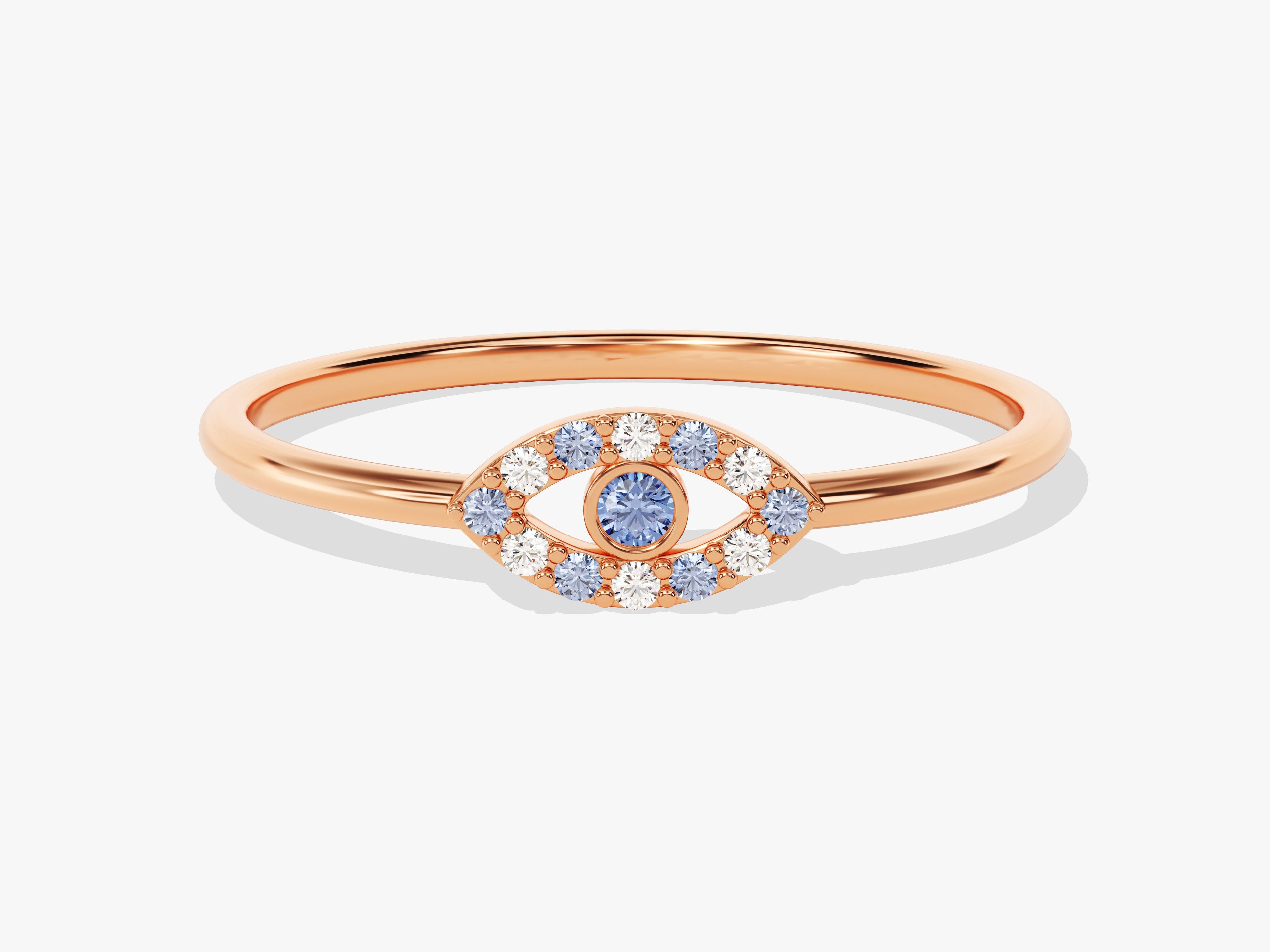 Evil Eye Alexandrite Birthstone Ring