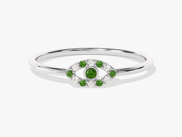 Evil Eye Emerald Birthstone Ring