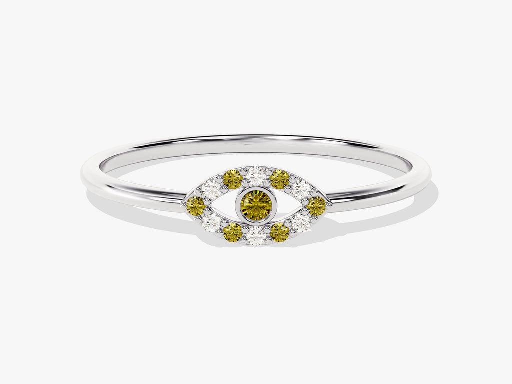 Evil Eye Peridot Birthstone Ring