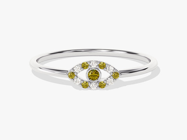 Evil Eye Peridot Birthstone Ring