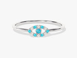 Evil Eye Blue Topaz Birthstone Ring