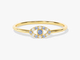 Evil Eye Alexandrite Birthstone Ring