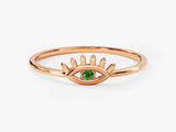 Guardian Evil Eye Emerald Birthstone Ring