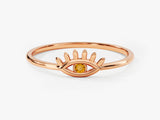 Guardian Evil Eye Citrine Birthstone Ring