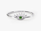 Guardian Evil Eye Emerald Birthstone Ring