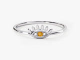 Guardian Evil Eye Citrine Birthstone Ring