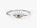 Guardian Evil Eye Peridot Birthstone Ring