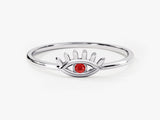 Guardian Evil Eye Ruby Birthstone Ring