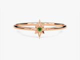 Starburst Emerald Birthstone Ring