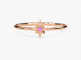 Starburst Pink Tourmaline Birthstone Ring