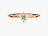 Starburst Blue Topaz Birthstone Ring