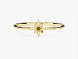 Starburst Peridot Birthstone Ring