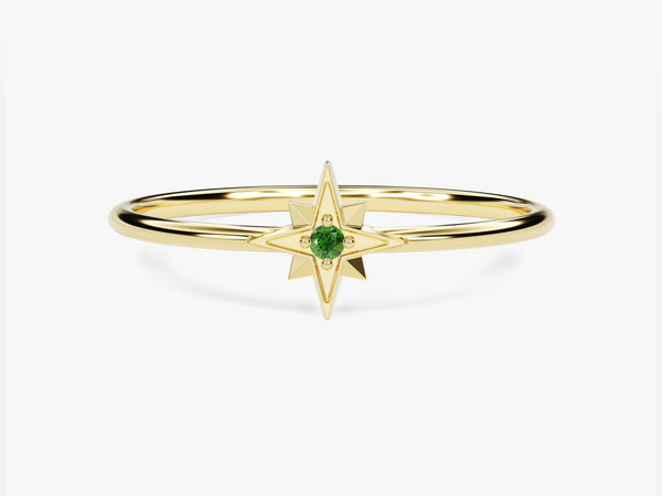 Starburst Emerald Birthstone Ring