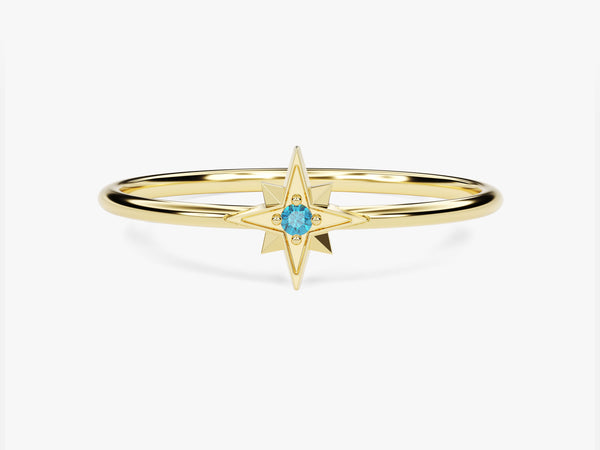 Starburst Blue Topaz Birthstone Ring