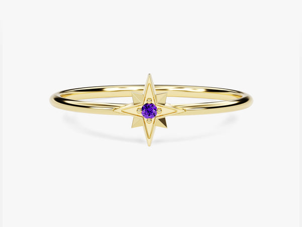 Starburst Amethyst Birthstone Ring