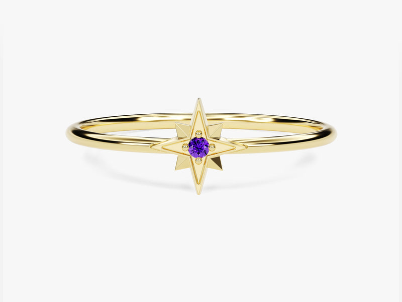 Starburst Amethyst Birthstone Ring