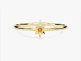 Starburst Citrine Birthstone Ring