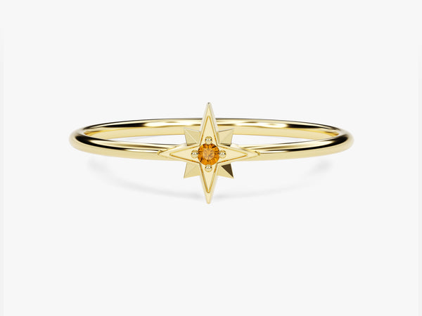 Starburst Citrine Birthstone Ring