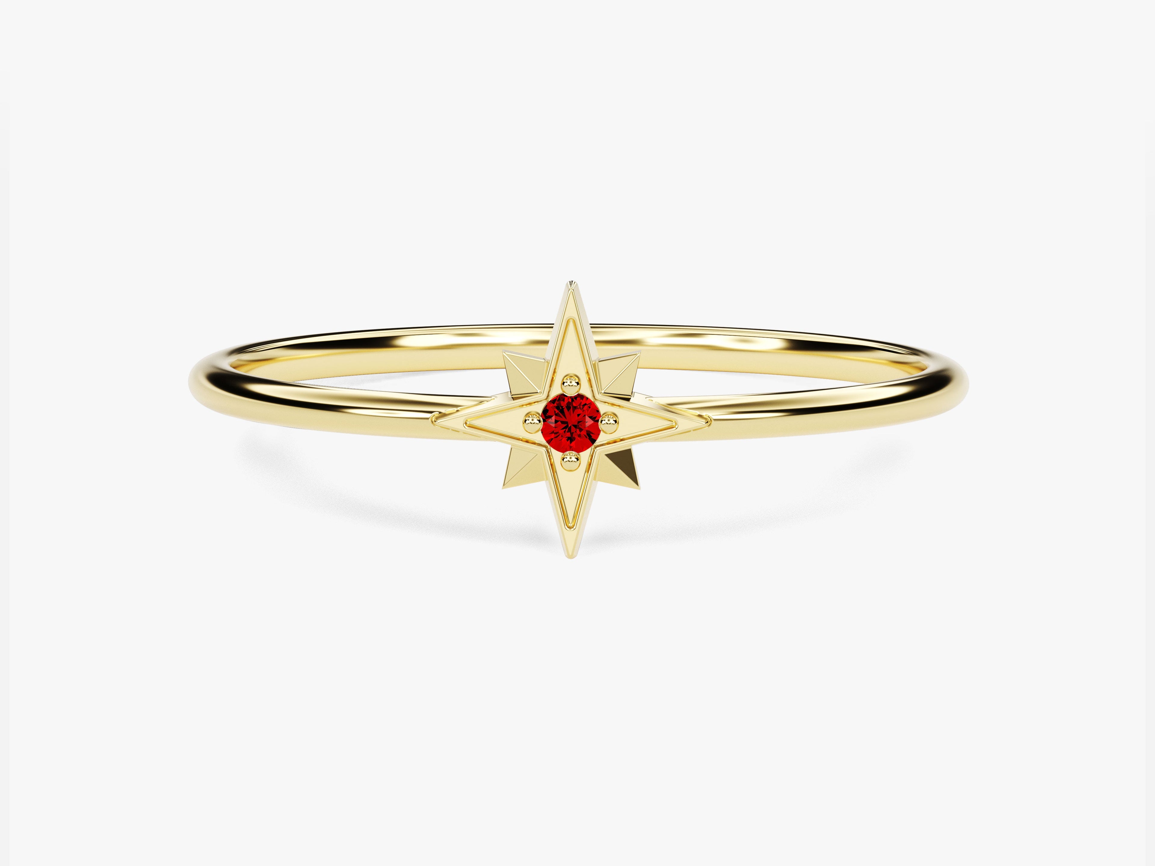 Starburst Garnet Birthstone Ring