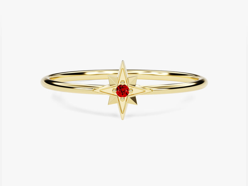 Starburst Garnet Birthstone Ring