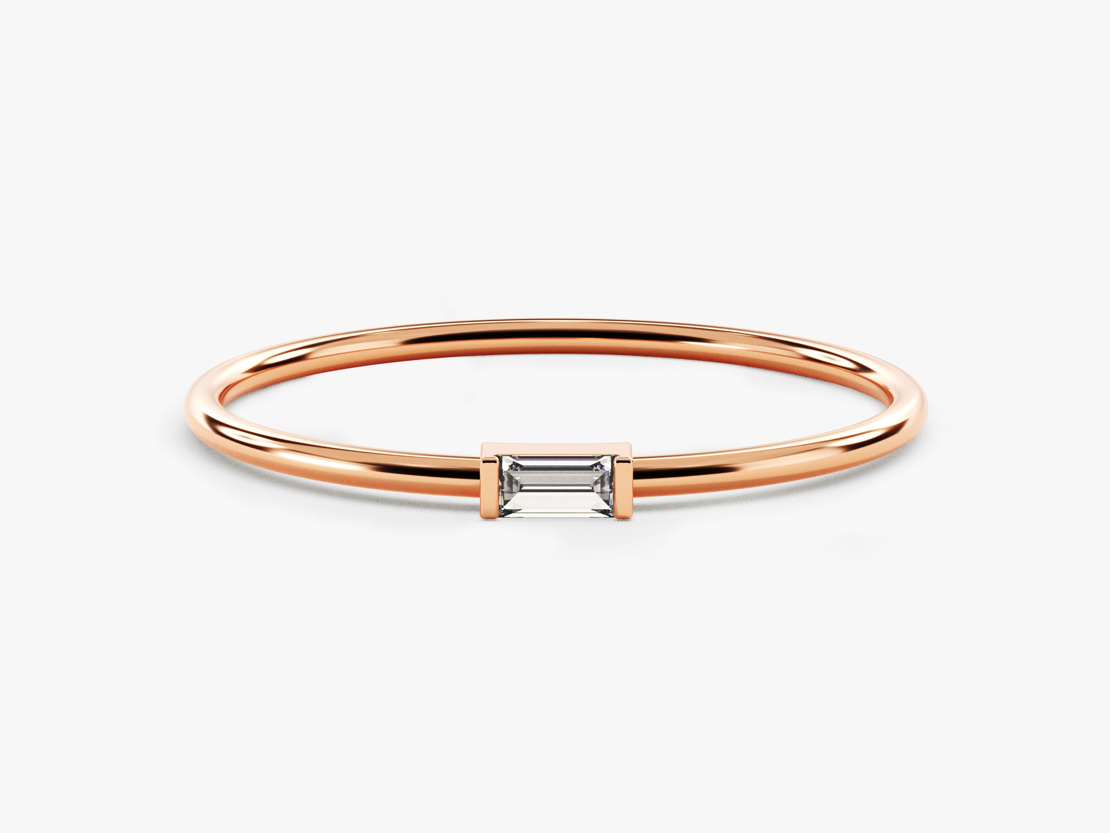 Solo Baguette Diamond Birthstone Ring