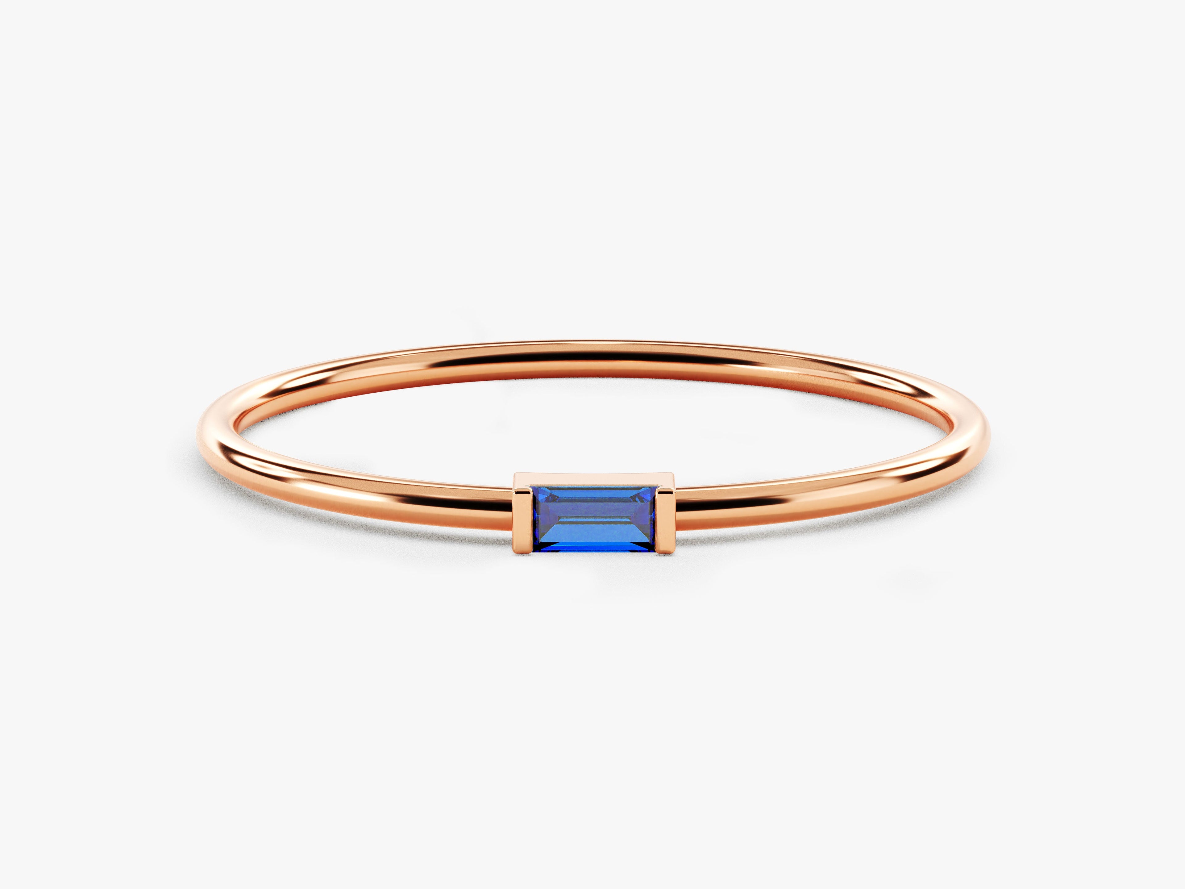 Solo Baguette Sapphire Birthstone Ring