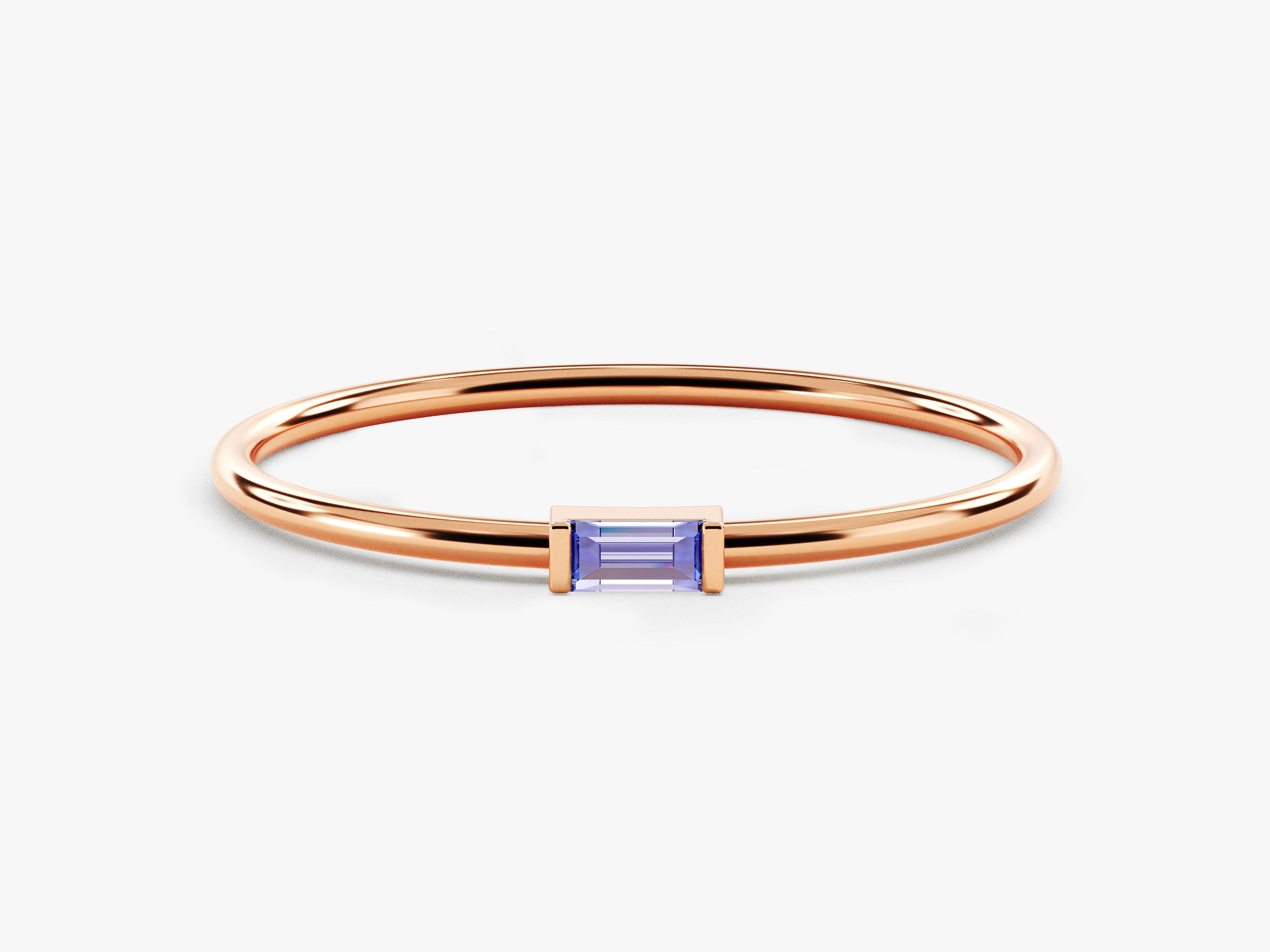 Solo Baguette Alexandrite Birthstone Ring