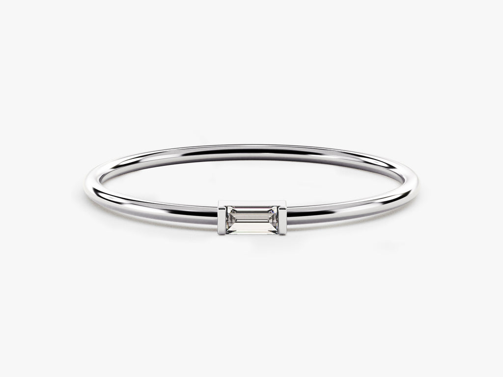 Solo Baguette Diamond Birthstone Ring