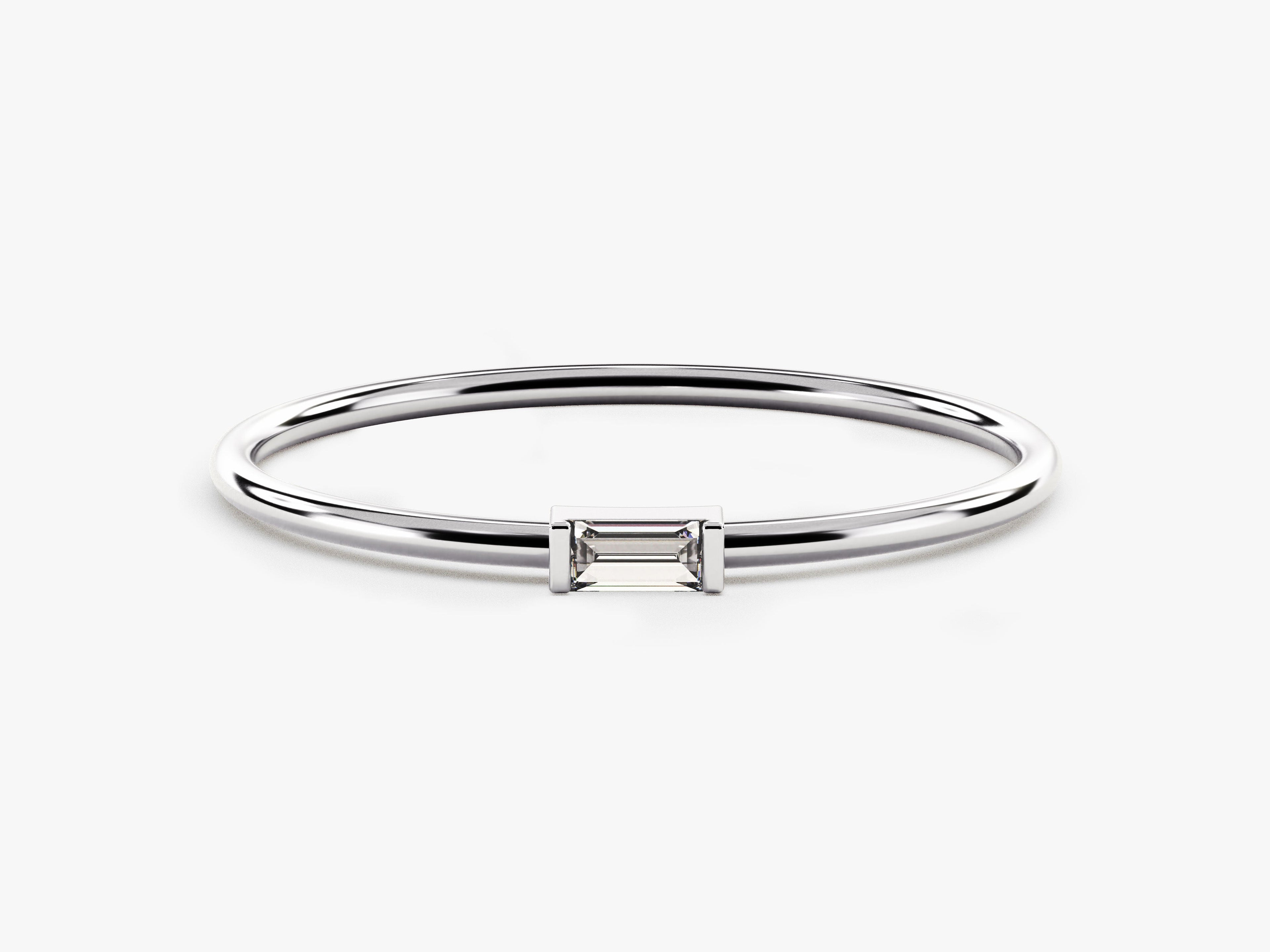 Solo Baguette Diamond Birthstone Ring